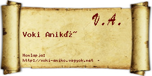 Voki Anikó névjegykártya